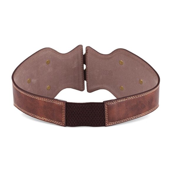 Obi Belt Vintage PU Leather Elastic Wide Waist Belt main image 6